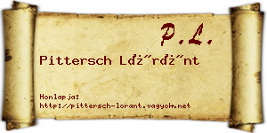 Pittersch Lóránt névjegykártya